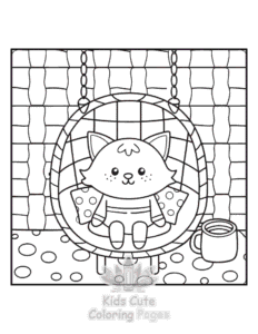 Comfy Retreat coloring page for boys, printable at home
