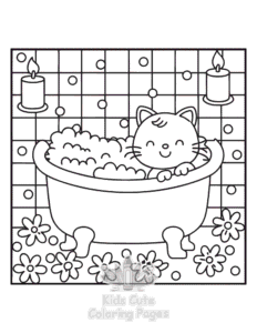 Free printable Comfy Retreat coloring page for kids