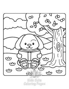 Comfy Retreat coloring page for boys, printable at home