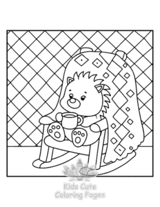 Comfy Retreat coloring page for classroom activities