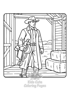 Printable Cowboys Life coloring sheet for preschoolers