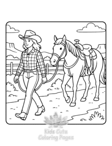Cowboys Life coloring page for classroom activities