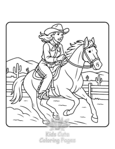 Cowboys Life coloring page for girls, free to print
