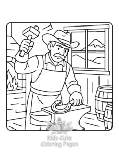 Cowboys Life coloring page for classroom activities
