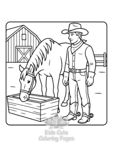Cowboys Life coloring page for classroom activities