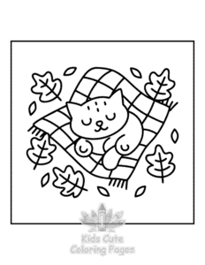 Easy Cozy Autumn coloring sheet for young children