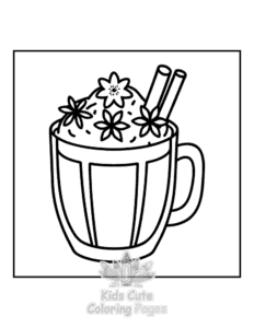 Easy Cozy Autumn coloring sheet for young children