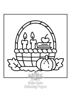 Cozy Autumn coloring page for girls, free to print