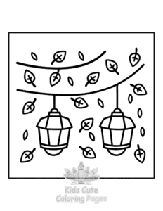 Cozy Autumn coloring page for boys, printable at home