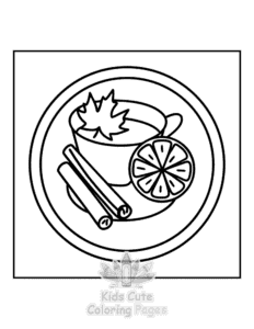 Simple Cozy Autumn coloring page for toddlers