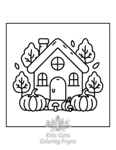 Cozy Autumn coloring page for classroom activities