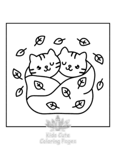 Easy Cozy Autumn coloring sheet for young children