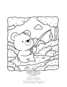 Cozy Bear coloring page for girls, free to print