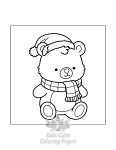 Cozy Bear coloring page for boys, printable at home