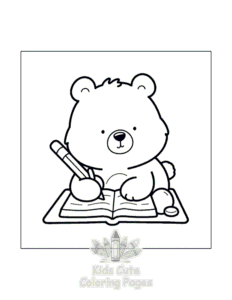 Free printable Cozy Bear coloring page for kids