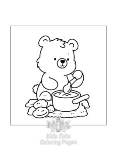 Cozy Bear coloring page for classroom activities