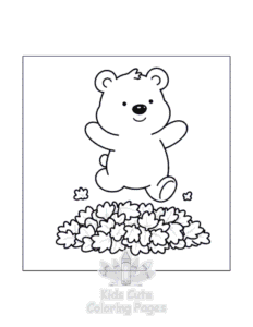 Cozy Bear coloring page for girls, free to print