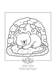 Cozy Bear coloring page for boys, printable at home