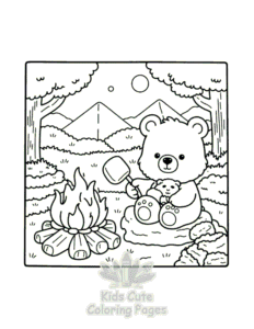 Printable Cozy Bear coloring sheet for preschoolers