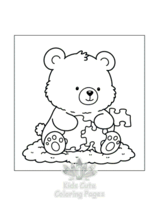 Cozy Bear coloring page for boys, printable at home