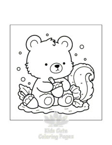 Cozy Bear coloring page for classroom activities