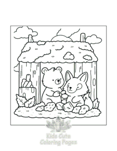 Printable Cozy Bear coloring sheet for preschoolers