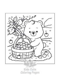 Cozy Bear coloring page for classroom activities