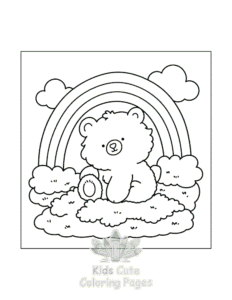 Easy Cozy Bear coloring sheet for young children