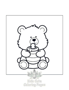 Easy Cozy Bear coloring sheet for young children