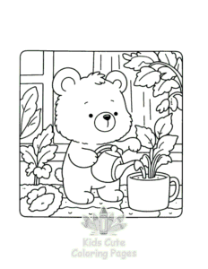 Easy Cozy Bear coloring sheet for young children