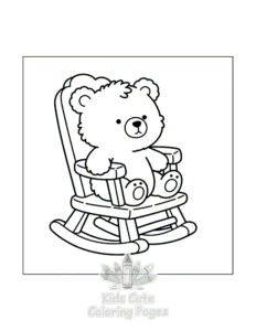 Cozy Bear coloring page for girls, free to print