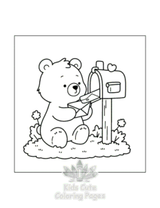 Cozy Bear coloring page for boys, printable at home