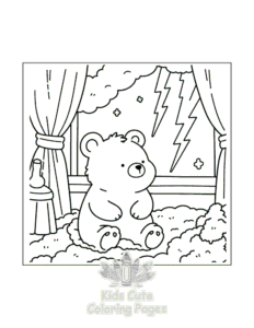 Printable Cozy Bear coloring sheet for preschoolers