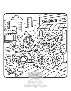 Dibujo sencillo de Escuadrón de detectives para colorear, para los más pequeños