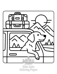 Cozy Dog Days coloring page for girls, free to print