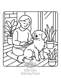 Cozy Dog Days coloring page for boys, printable at home
