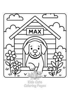 Cozy Dog Days coloring page for girls, free to print