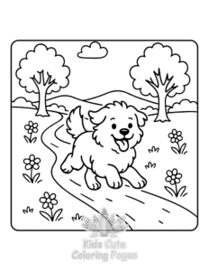 Cozy Dog Days coloring page for classroom activities