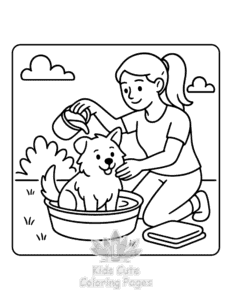 Free printable Cozy Dog Days coloring page for kids