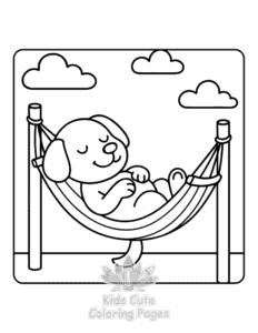 Cozy Dog Days coloring page for boys, printable at home