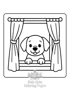 Cozy Dog Days coloring page for classroom activities