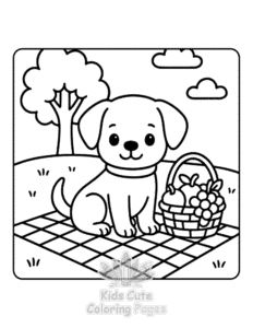 Cozy Dog Days coloring page for girls, free to print