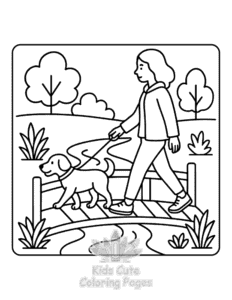 Simple Cozy Dog Days coloring page for toddlers