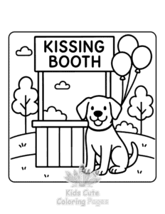 Printable Cozy Dog Days coloring sheet for preschoolers