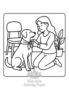 Simple Cozy Dog Days coloring page for toddlers