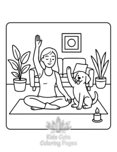 Cozy Dog Days coloring page for classroom activities