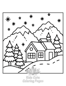 Cozy Europe coloring page for girls, free to print