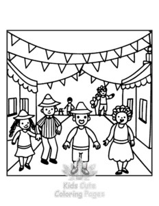 Simple Cozy Europe coloring page for toddlers