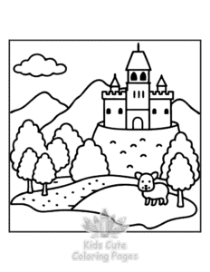 Cozy Europe coloring page for boys, printable at home