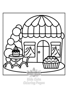 Simple Cozy Europe coloring page for toddlers